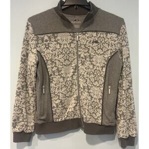 Equiline Italia Full Zip Sweater Women’s Large Floral Geometric